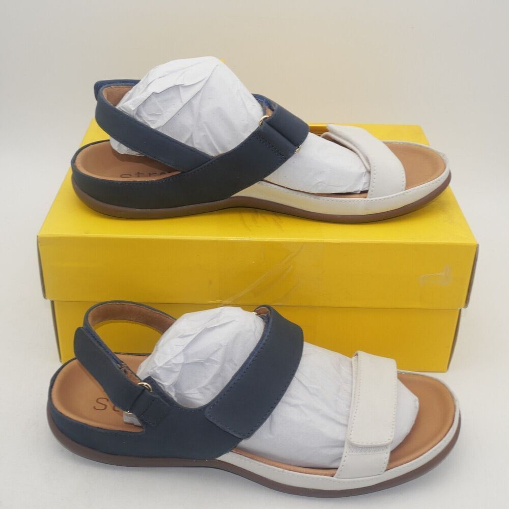 NEW Strive Kona Sandals Orthotic Women's 9.5 to 10 Straps Navy and Cream - Picture 4 of 10